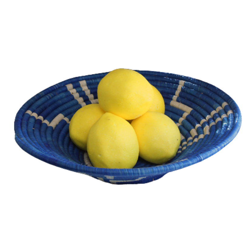 HAND WOVEN RAFFIA COLORED BOWL: ASSRTED (0.83LBS) image 0